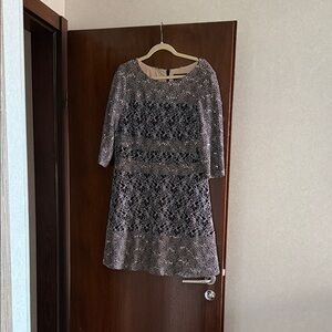 Alex Evenings Black and White Lace Dress